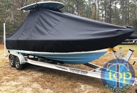 Photo of Sportsman Masters 227 20xx TTopCover™ T-Top boat cover, viewed from Starboard Front 