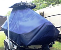 Photo of Sportsman Masters Platinum 227 20xx TTopCover™ T-Top boat cover, viewed from Port Rear 