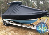 Photo of Sportsman Masters Platinum 227 20xx TTopCover™ T-Top boat cover, viewed from Starboard Front 