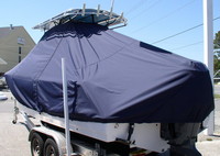 Photo of Sportsman Open Platinum 232 20xx TTopCover™ T-Top boat cover, viewed from Port Rear 