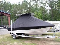 Tidewater® 196CC T-Top-Boat-Cover-Elite-849™ Custom fit TTopCover(tm) (Elite(r) Top Notch(tm) 9oz./sq.yd. fabric) attaches beneath factory installed T-Top or Hard-Top to cover boat and motors