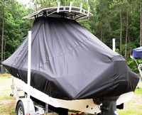 Tidewater® 196CC T-Top-Boat-Cover-Wmax-699™ Custom fit TTopCover(tm) (WeatherMAX(tm) 8oz./sq.yd. solution dyed polyester fabric) attaches beneath factory installed T-Top or Hard-Top to cover entire boat and motor(s)