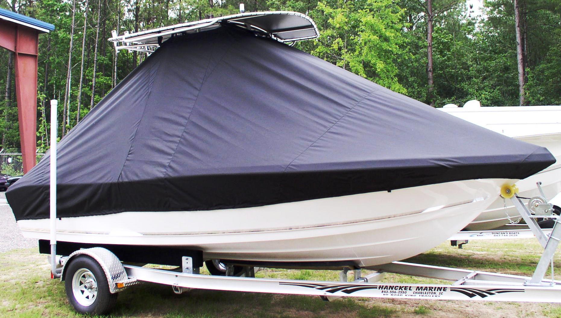 Tidewater, 198CC, 20xx, TTopCovers™ T-Top boat cover, starboard front