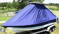 Tidewater® 2100 Bay Max T-Top-Boat-Cover-Elite-1099™ Custom fit TTopCover(tm) (Elite(r) Top Notch(tm) 9oz./sq.yd. fabric) attaches beneath factory installed T-Top or Hard-Top to cover boat and motors