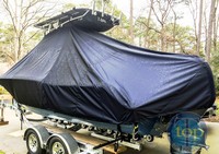 Photo of Tidewater® 210CC 20xx TTopCover™ T-Top boat cover, viewed from Port Rear 