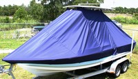 Tidewater® 2110 Bay Max T-Top-Boat-Cover-Elite-1099™ Custom fit TTopCover(tm) (Elite(r) Top Notch(tm) 9oz./sq.yd. fabric) attaches beneath factory installed T-Top or Hard-Top to cover boat and motors