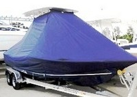 Photo of Tidewater® 2200 Carolina Bay 20xx T-Top Boat-Cover Blue Bottom, viewed from Starboard Front 