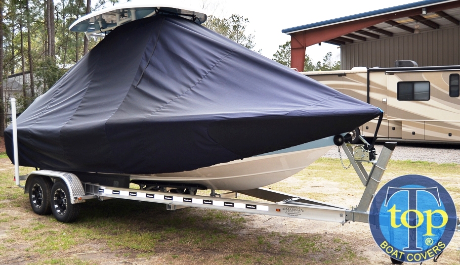 Tidewater 2200 Carolina Bay, 20xx, TTopCovers™ T-Top boat cover, starboard front