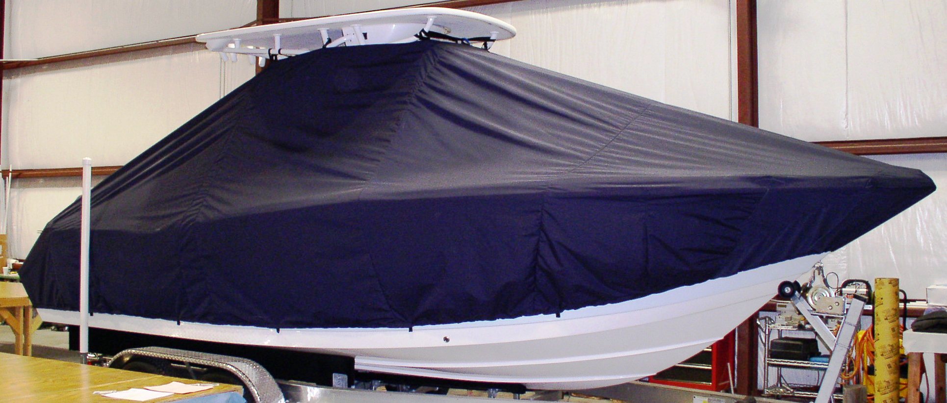 Tidewater 230LXF, 20xx, TTopCovers™ T-Top boat cover, starboard side
