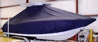 Tidewater® 232CC T-Top-Boat-Cover-Sunbrella-1499™ Custom fit TTopCover(tm) (Sunbrella(r) 9.25oz./sq.yd. solution dyed acrylic fabric) attaches beneath factory installed T-Top or Hard-Top to cover entire boat and motor(s)
