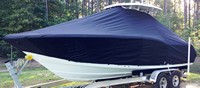 Tidewater® 250CC T-Top-Boat-Cover-Wmax-1249™ Custom fit TTopCover(tm) (WeatherMAX(tm) 8oz./sq.yd. solution dyed polyester fabric) attaches beneath factory installed T-Top or Hard-Top to cover entire boat and motor(s)