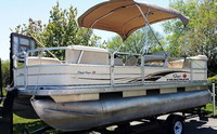 Tracker® Sun Tracker Party Barge 18 Aft-Canopy-Top-Front-Zippers-OEM-D2™ Factory AFT (rear) CANOPY (Bimini) TOPCanvas (Fabric Only, NO Frame or Boot Cover) with Zipper at Front to join to Bow Canopy Top (not included), OEM (Original Equipment Manufacturer)