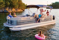 Tracker, Sun Tracker Party Barge 24 DLX, 2021, Aft Bimini Top, port front