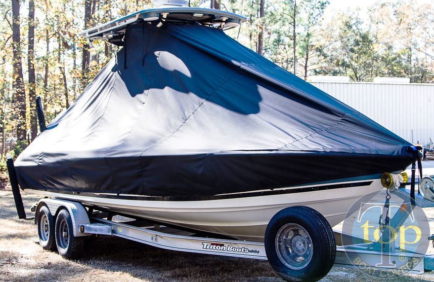 Triton 240 LTS, 20xx, TTopCovers™ T-Top boat cover, starboard front