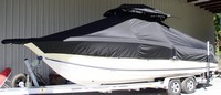 Triton® 2895CC T-Top-Boat-Cover-Sunbrella-2349™ Custom fit TTopCover(tm) (Sunbrella(r) 9.25oz./sq.yd. solution dyed acrylic fabric) attaches beneath factory installed T-Top or Hard-Top to cover entire boat and motor(s)