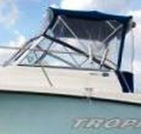 Photo of Trophy 1902 WA, 2007: Bimini Top, Front Connector, Side Curtains, Aft-Drop-Curtain, viewed from Port Side 