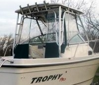 Trophy® 2002 WA Hard-Top-Aft-Drop-Curtain-OEM-T1™ Factory AFT DROP CURTAIN to floor with Eisenglass window(s) and Zipper Access for boat with Factory Hard-Top, OEM (Original Equipment Manufacturer)