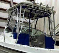 Trophy® 2102 WA Hard-Top-Aft-Drop-Curtain-OEM-T2™ Factory AFT DROP CURTAIN to floor with Eisenglass window(s) and Zipper Access for boat with Factory Hard-Top, OEM (Original Equipment Manufacturer)