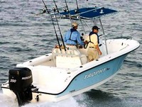 Photo of Trophy 2103 CC, 2007: T-Top Canvas, viewed from Starboard Rear (Factory OEM website photo) 