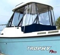 Trophy® 2352 Alaska Hard-Top-Aft-Drop-Curtain-OEM-T™ Factory AFT DROP CURTAIN to floor with Eisenglass window(s) and Zipper Access for boat with Factory Hard-Top, OEM (Original Equipment Manufacturer)