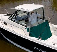 Trophy® 2352 WA Hard-Top-Aft-Drop-Curtain-OEM-T2.5™ Factory AFT DROP CURTAIN to floor with Eisenglass window(s) and Zipper Access for boat with Factory Hard-Top, OEM (Original Equipment Manufacturer)