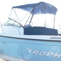 Trophy® 2352 WA Bimini-Aft-Drop-Curtain-OEM-T1.5™ Factory Bimini AFT DROP CURTAIN with Eisenglass window(s) zips to back of OEM Bimini-Top (not included) to Floor (Vertical, Not slanted to transom), OEM (Original Equipment Manufacturer)