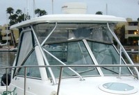 Photo of Trophy 2502 WA, 2005: Hard-Top, Front Connector, Side Curtains, viewed from Starboard Front 