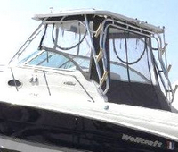 Photo of Wellcraft Coastal 270, 2007: Hard-Top, Front Connector, Side Curtains, Aft-Drop-Curtain, viewed from Port Rear 