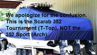Wellcraft® Scarab 35 Sport T-Top-Boat-Cover-Elite-3099™ Custom fit TTopCover(tm) (Elite(r) Top Notch(tm) 9oz./sq.yd. fabric) attaches beneath factory installed T-Top or Hard-Top to cover boat and motors