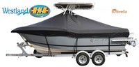 Under-T-Top-Cover-Westland-Deep-Vee-Center-Console-Twin-O/B-NO-Bow-Rails-23™Westland(r) p/n RFT123DEXA Universal (non-OEM) Sunbrella(r) fabric Under T-Top Boat Cover for 22ft,6in to 23ft,5in Center Line Length (CLL), 102inch BEAM Deep Vee Center Console, Twin O/B, NO Bow Rails style boat (Rails less than 3-inch)