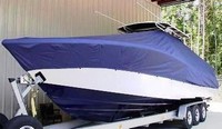 Photo of Yellowfin 34CC 19xx TTopCover™ T-Top boat cover, viewed from Port Front 