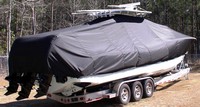 Photo of Yellowfin 36CC 19xx TTopCover™ T-Top boat cover, viewed from Starboard Rear 