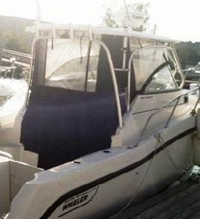 Photo of Factory OEM Boston Whaler Conquest 255, 2006: Factory OEM Hard-Top, Visor Hard-Top Enclosure Curtains, Starboard Rear   