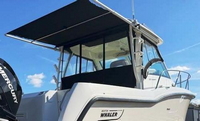 Photo of Factory OEM Boston Whaler Conquest 285 Open, 2017: Hard-Top, Side Curtains Side Curtains Connection Aft-Drop-Curtain Aft Curtain Connection, Starboard Rear   