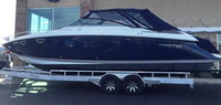 Photo of Cobalt 323, 2006: Bimini Top, Visor, Side Curtain Aft-Transom-Curtain, viewed from port side  (Factory OEM) 