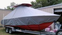 Photo of Contender 23 Open 20xx LaPorte&trade; T-TopCover TTopCover&trade; T-Top boat cover, viewed from Starboard Front from RnR-Marine&trade; 