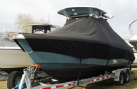 Photo of Everglades 240CC, 2007: LaPorte&trade; T-TopCover TTopCover&trade; T-Top boat cover, viewed from Starboard Front from RnR-Marine&trade; 