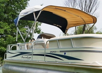 Photo of Factory OEM Fisher 220 Deluxe, 2008: Aft Bimini Top, Starboard Front   