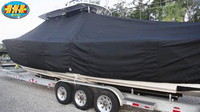 Photo of Front Runner 39, 2023 T-TopCover TTopCover&trade; T-Top boat cover, viewed from port rear  (Factory OEM) 