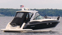 Photo of Monterey 400 Sport Yacht, 2009: Hard-Top Aft Curtain and Valance Strataglass, viewed from Starboard Rear  (Factory OEM) 