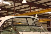 Photo of Monterey 400 Sport Yacht, 2009: Hard-Top, Visor and Valance Side Curtains Strataglass, viewed from Starboard Front  (Factory OEM) 