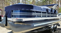 Photo of Factory OEM Palm Beach 200 Ultra Sport, 2014: Aft Bimini Top in Boot Pontoon Aft Bimini Mooring-Cover Snap On, port front   