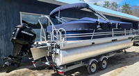 Photo of Factory OEM Palm Beach 200 Ultra Sport, 2014: Aft Bimini Top in Boot Pontoon Aft Bimini Mooring-Cover Snap On, Starboard Rear   
