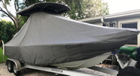 Photo of Pioneer&reg; 	220 Bay Sport, 2019: LaPorte&trade; T-TopCover TTopCover&trade; T-Top boat cover, viewed from Starboard Front from RnR-Marine&trade; 