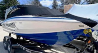 Photo of Regal 21 RX Surf, 2018 Power Tower folded down, Bow Cover Cockpit Cover, viewed from Starboard Front 