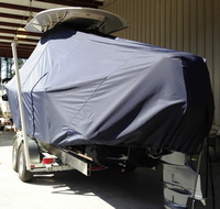 Photo of Regulator 23FS 20xx TTopCover&trade; T-Top boat cover Extended Skirts, rear  (Factory OEM) 