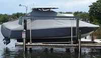 Photo of Robalo 246 Cayman 20XX LaPorte&trade; T-TopCover TTopCover&trade; T-Top boat cover, viewed from Starboard Side from RnR-Marine&trade; 