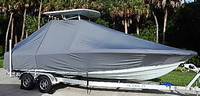 Photo of Robalo 246 Cayman 20xx LaPorte&trade; T-TopCover TTopCover&trade; T-Top boat cover, viewed from Starboard Front from RnR-Marine&trade; 