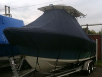 Photo of Sailfish 2360CC, 2007: LaPorte&trade; T-TopCover TTopCover&trade; T-Top boat cover, viewed from port front from RnR-Marine&trade; 