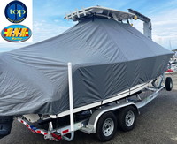 Photo of Sailfish 241CC, 2021 TTopCover™ T-Top boat cover Sunbrella Smoke Grey, viewed from Starboard Rear  (Factory OEM) 